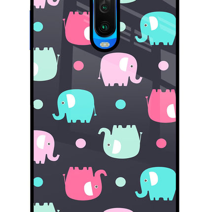 Elephants Poco X2 Glass Case Back Cover by Casekaro