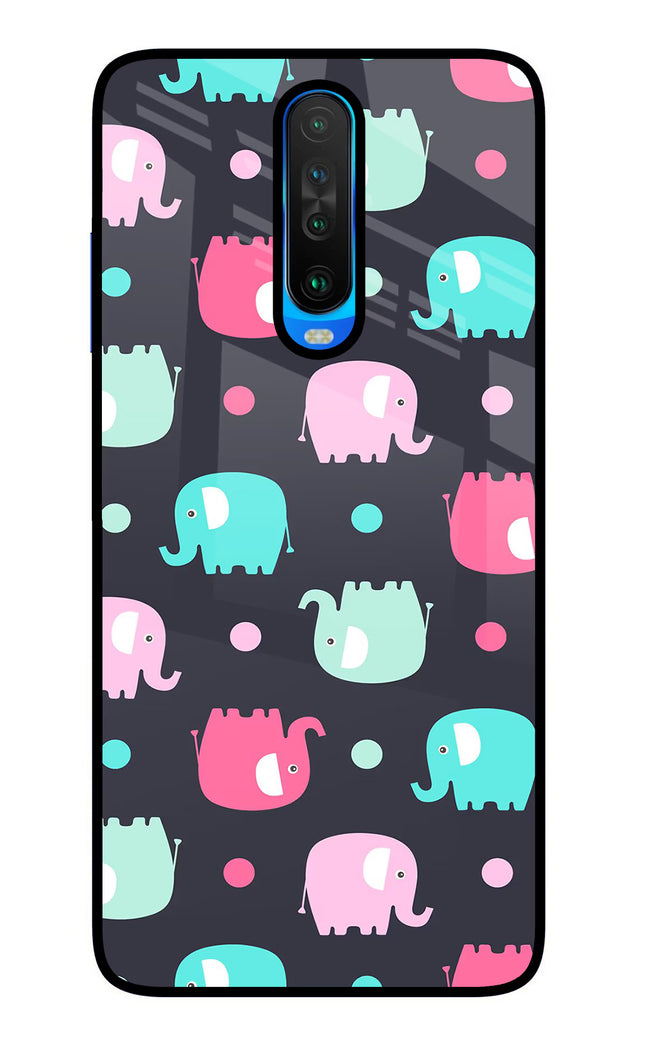Elephants Poco X2 Glass Case Back Cover by Casekaro