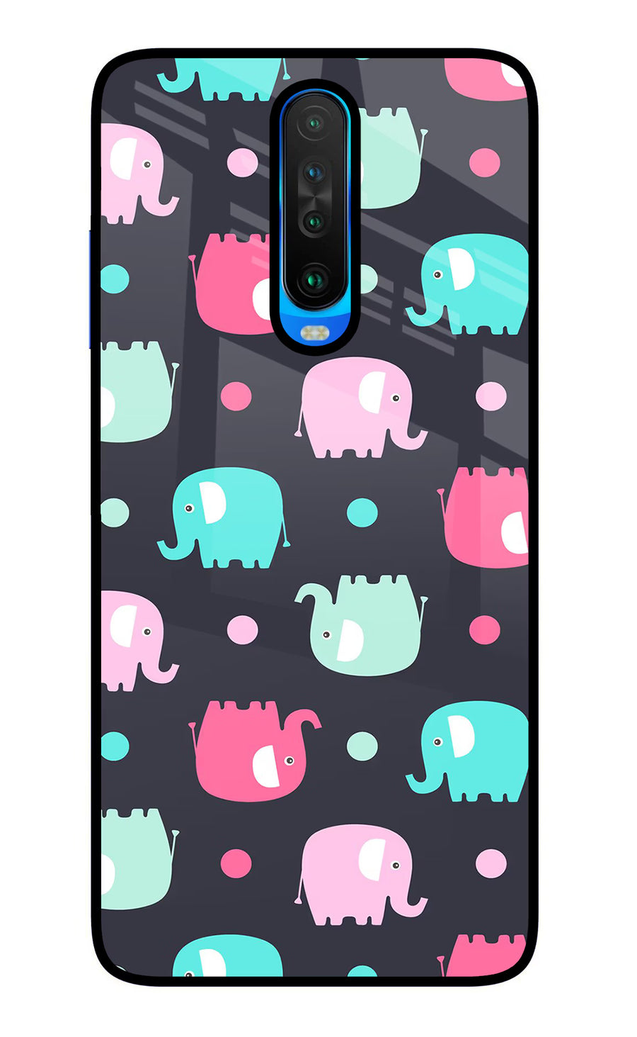 Elephants Poco X2 Back Cover, Glass case