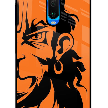 Hanuman Poco X2 Glass Case Back Cover by Casekaro