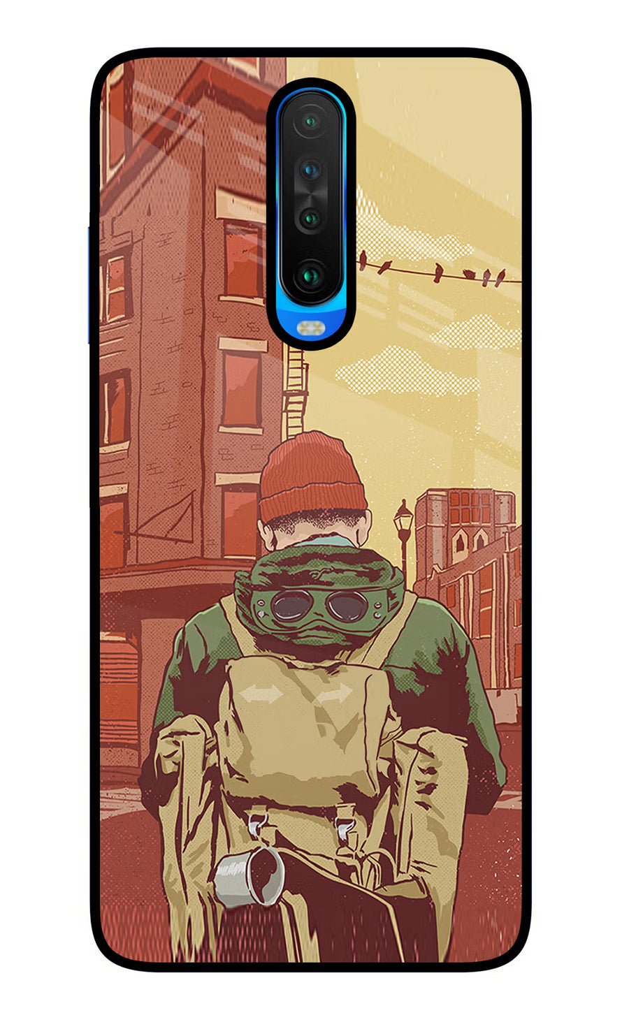 Adventurous Poco X2 Back Cover, Glass case