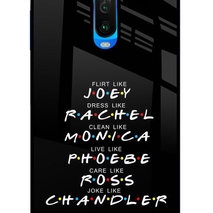 FRIENDS Character Poco X2 Glass Case Back Cover by Casekaro