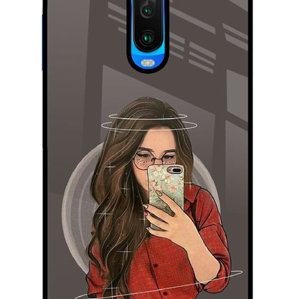 Selfie Queen Poco X2 Glass Case Back Cover by Casekaro
