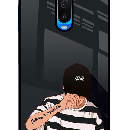 Aesthetic Boy Poco X2 Glass Case Back Cover by Casekaro