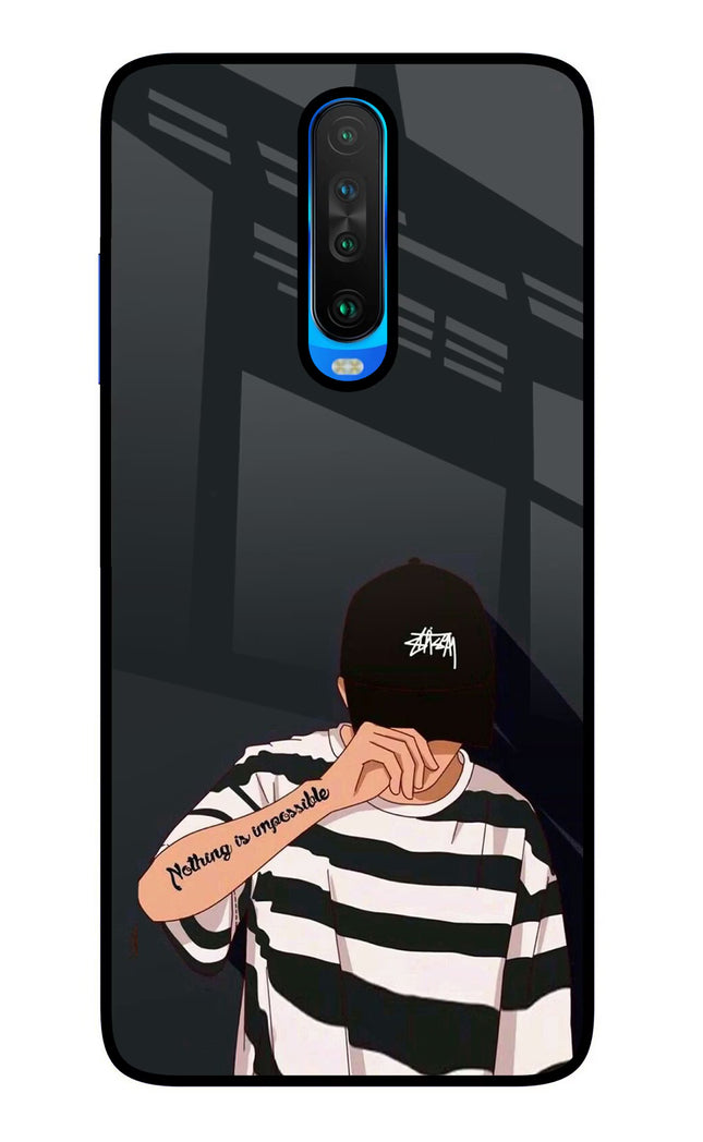 Aesthetic Boy Poco X2 Glass Case Back Cover by Casekaro