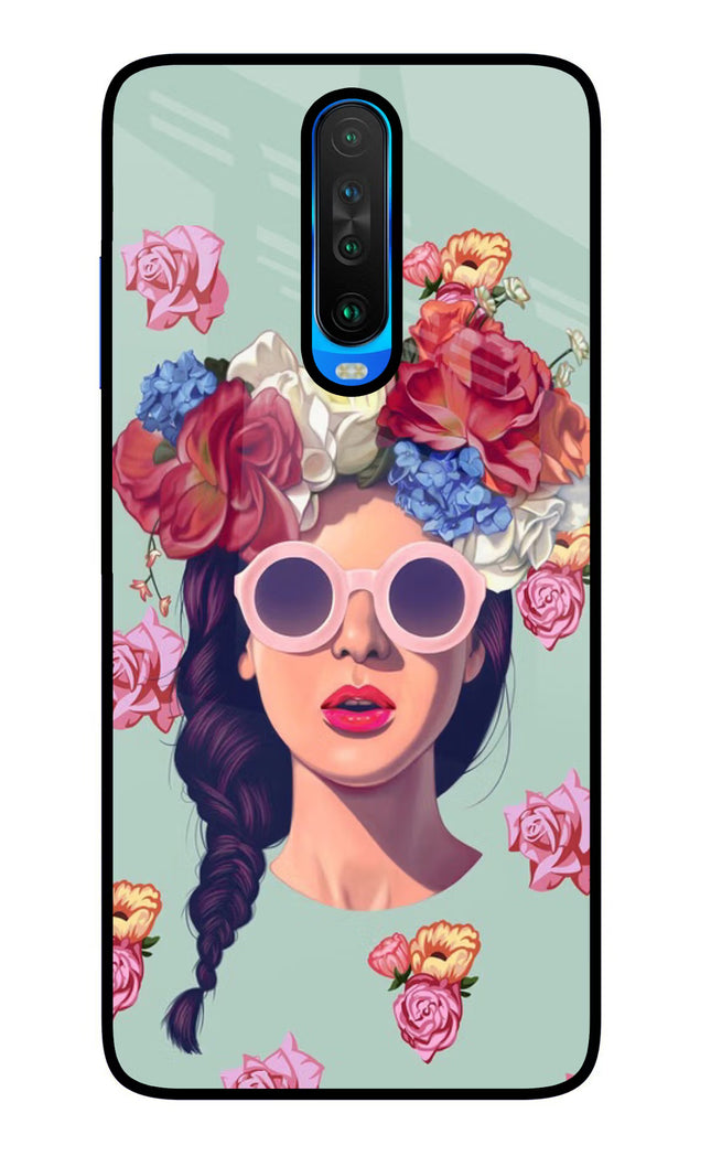 Pretty Girl Poco X2 Glass Case Back Cover by Casekaro