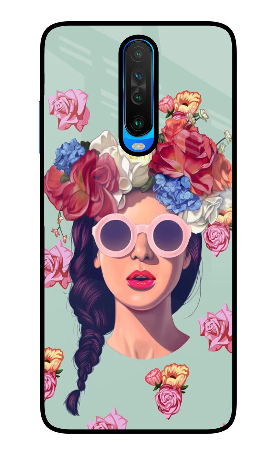 Pretty Girl Poco X2 Back Cover, Glass case