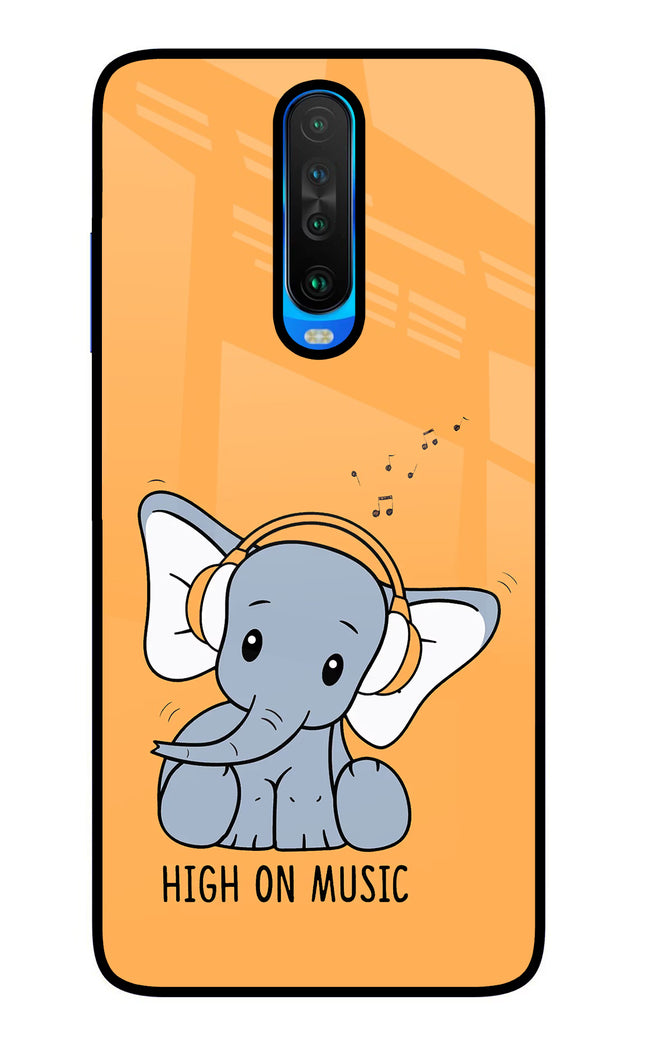 High On Music Poco X2 Glass Case Back Cover by Casekaro