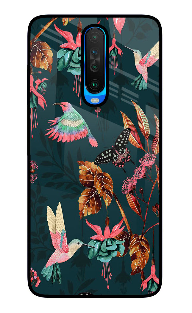 Birds Poco X2 Glass Case Back Cover by Casekaro