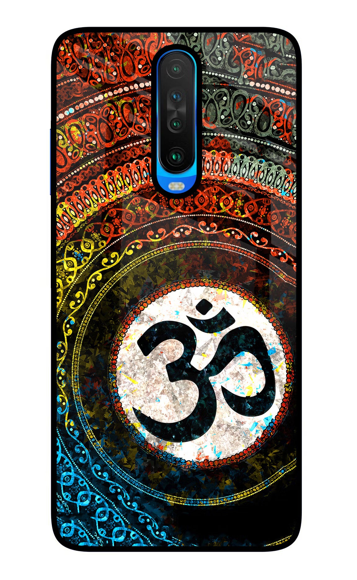 Om Cultural Poco X2 Glass Case Back Cover by Casekaro