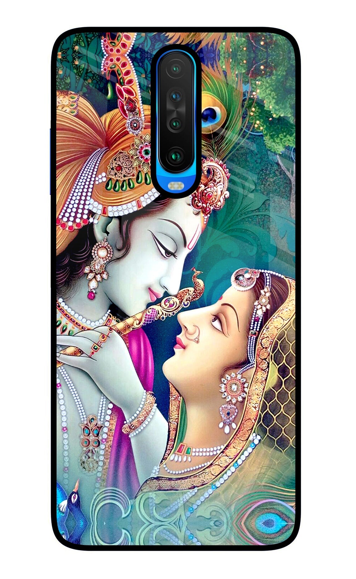 Lord Radha Krishna Poco X2 Glass Case