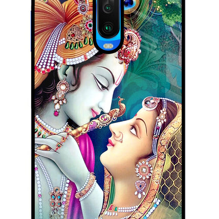 Lord Radha Krishna Poco X2 Glass Case Back Cover by Casekaro