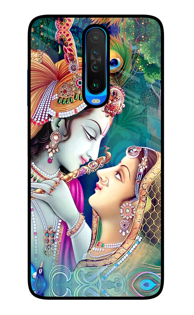 Lord Radha Krishna Poco X2 Glass Case Back Cover by Casekaro