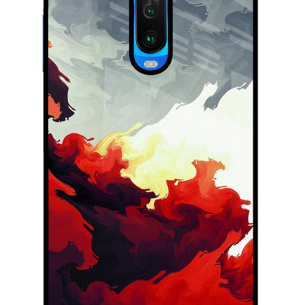Fire Cloud Poco X2 Glass Case Back Cover by Casekaro
