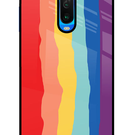 Rainbow Poco X2 Glass Case Back Cover by Casekaro
