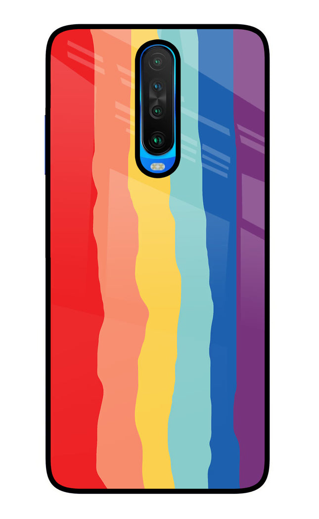 Rainbow Poco X2 Glass Case Back Cover by Casekaro