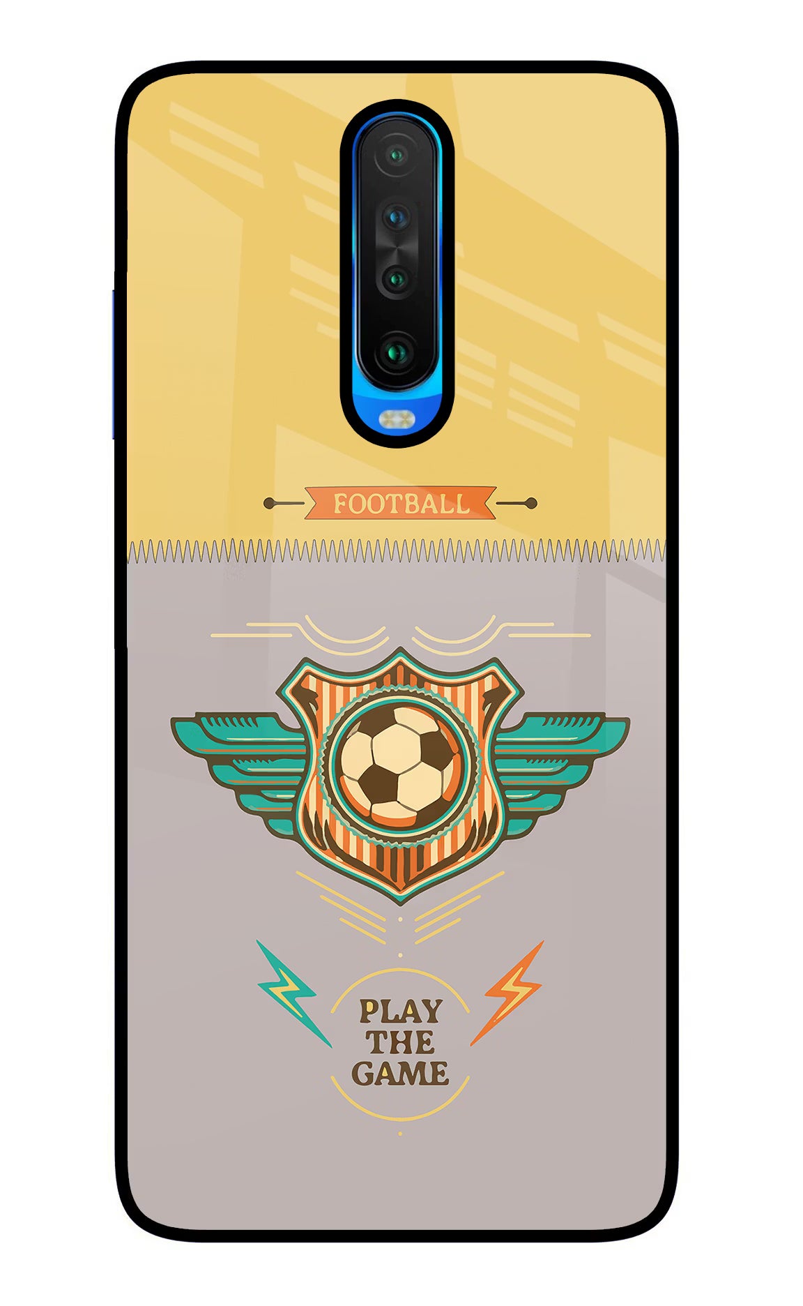 Football Poco X2 Glass Case