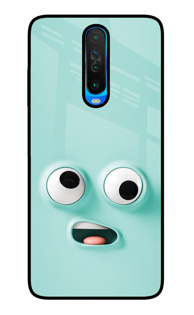 Funny Cartoon Poco X2 Glass Case Back Cover by Casekaro