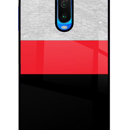 Tri Color Pattern Poco X2 Glass Case Back Cover by Casekaro