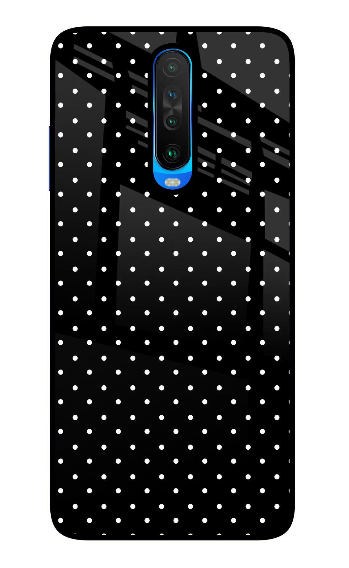 White Dots Poco X2 Glass Case Back Cover by Casekaro