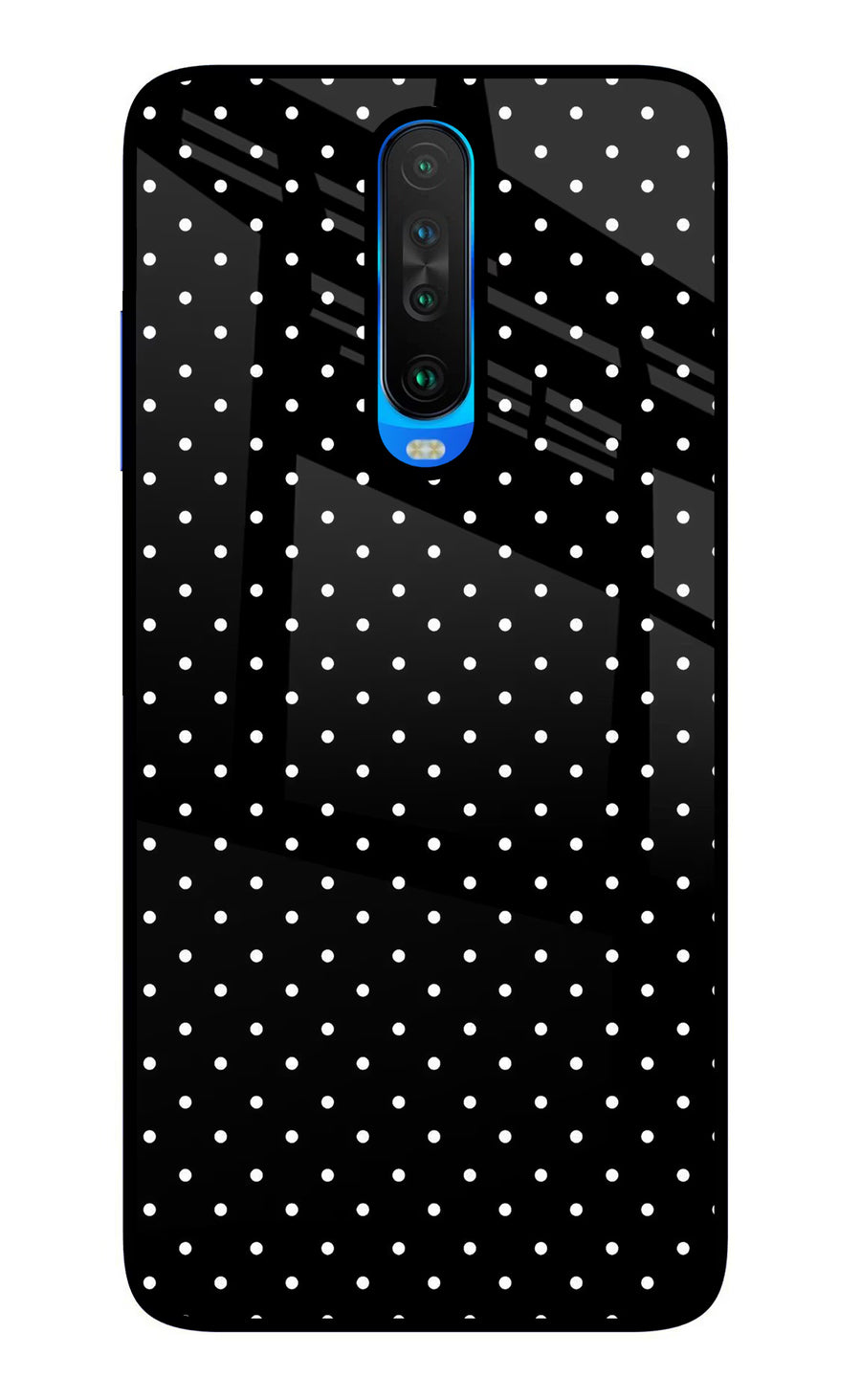 White Dots Poco X2 Back Cover, Glass case