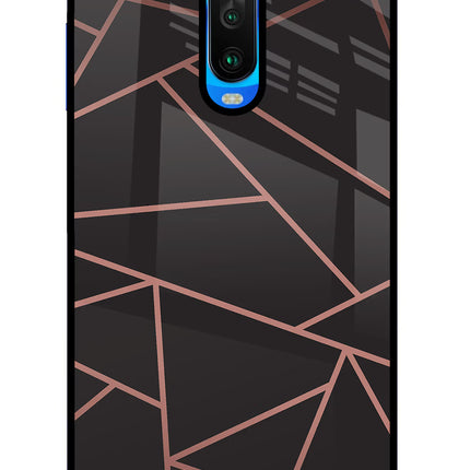 Geometric Pattern Poco X2 Glass Case Back Cover by Casekaro