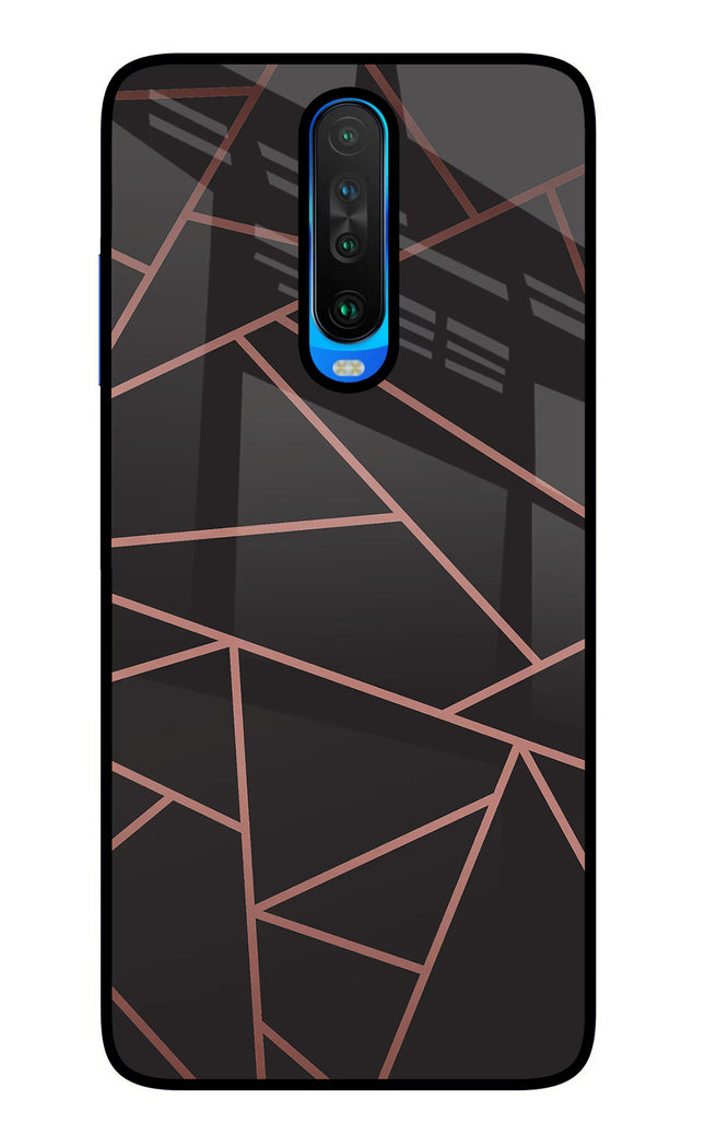 Geometric Pattern Poco X2 Glass Case Back Cover by Casekaro