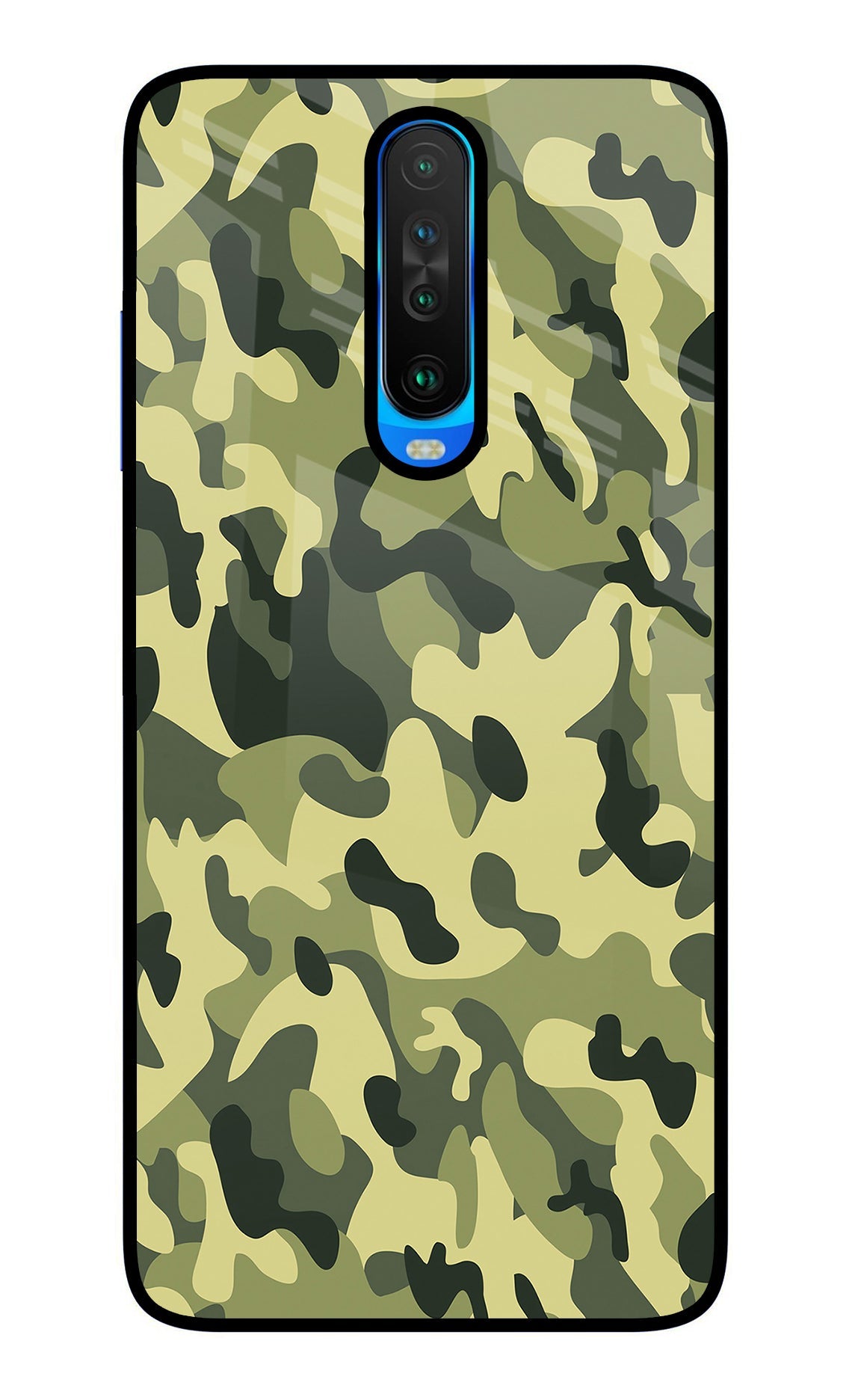 Camouflage Poco X2 Glass Case