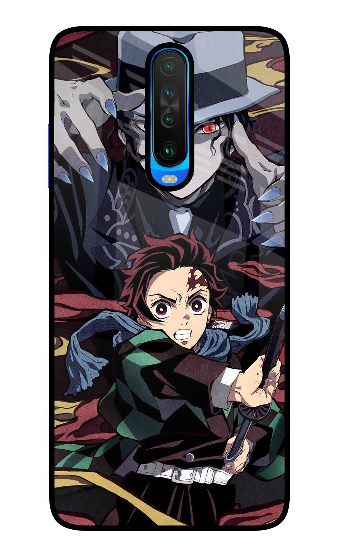 Demon Slayer Poco X2 Glass Case Back Cover by Casekaro