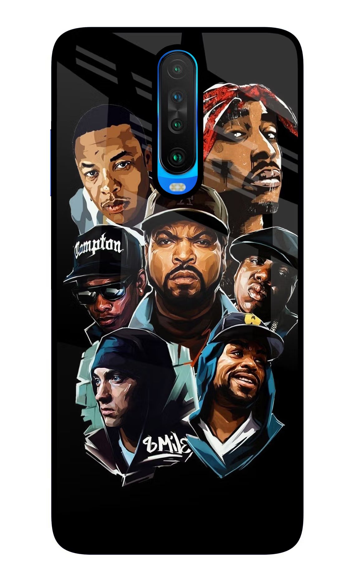 Rappers Poco X2 Glass Case Back Cover by Casekaro