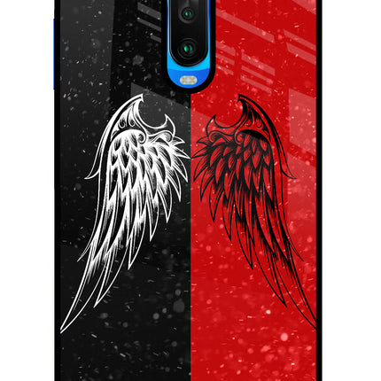 Wings Poco X2 Glass Case Back Cover by Casekaro
