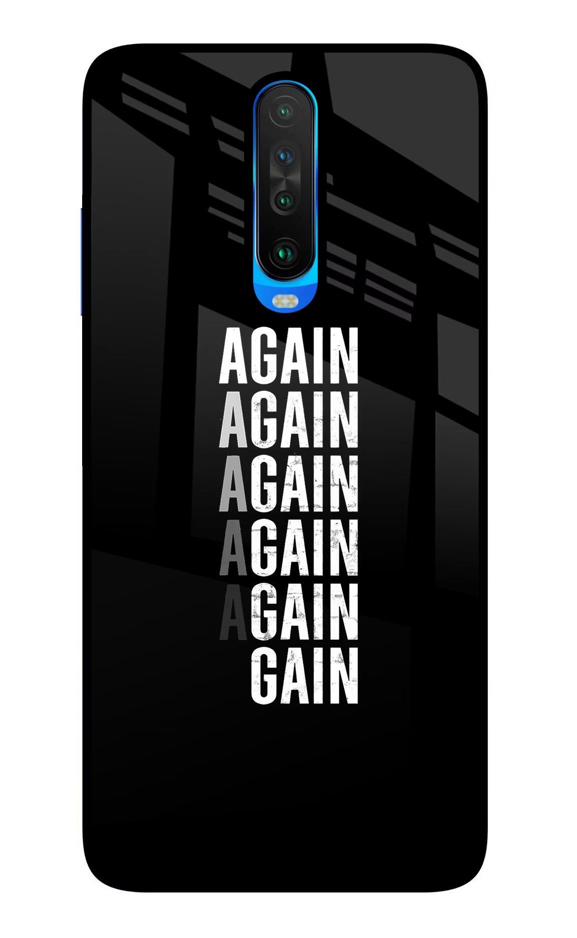 Again Again Gain Poco X2 Glass Case Back Cover by Casekaro