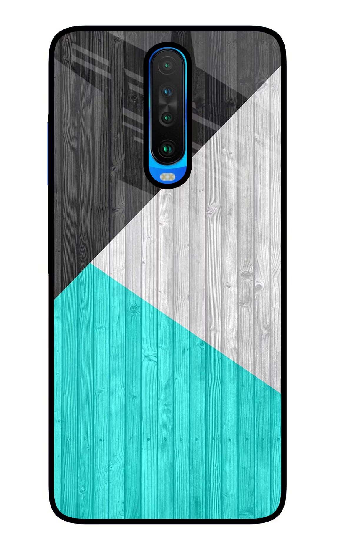 Wooden Abstract Poco X2 Glass Case