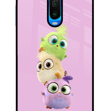 Cute Little Birds Poco X2 Glass Case Back Cover by Casekaro