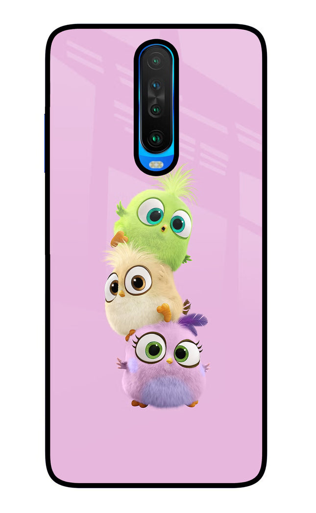 Cute Little Birds Poco X2 Glass Case Back Cover by Casekaro