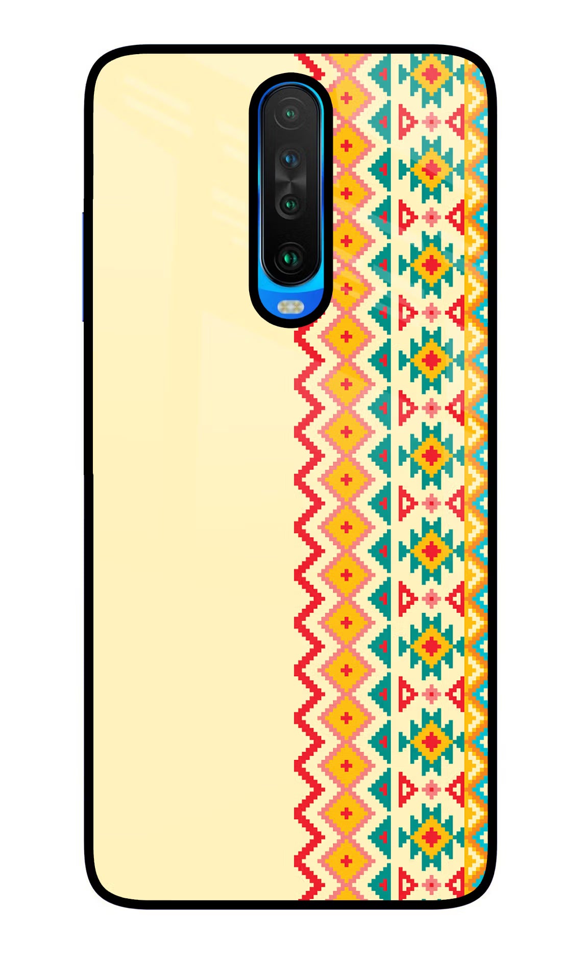 Ethnic Seamless Poco X2 Glass Case Back Cover by Casekaro