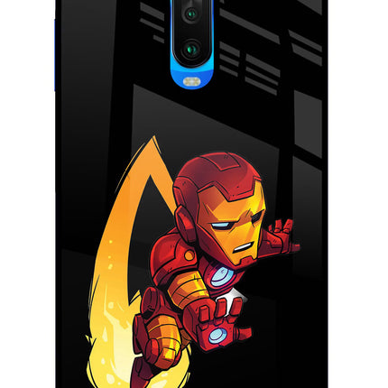 IronMan Poco X2 Glass Case Back Cover by Casekaro