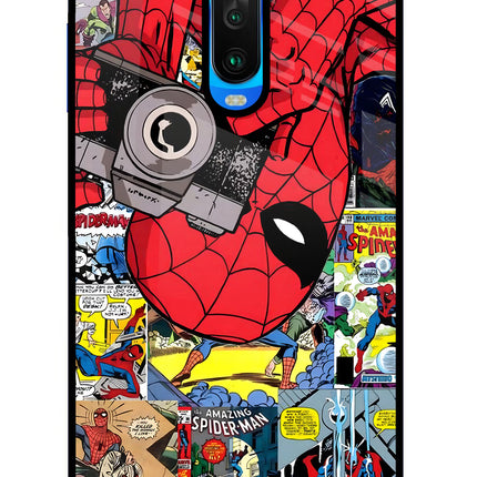 Spider Man Poco X2 Glass Case Back Cover by Casekaro