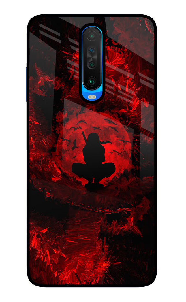 Itachi Uchiha Poco X2 Glass Case Back Cover by Casekaro