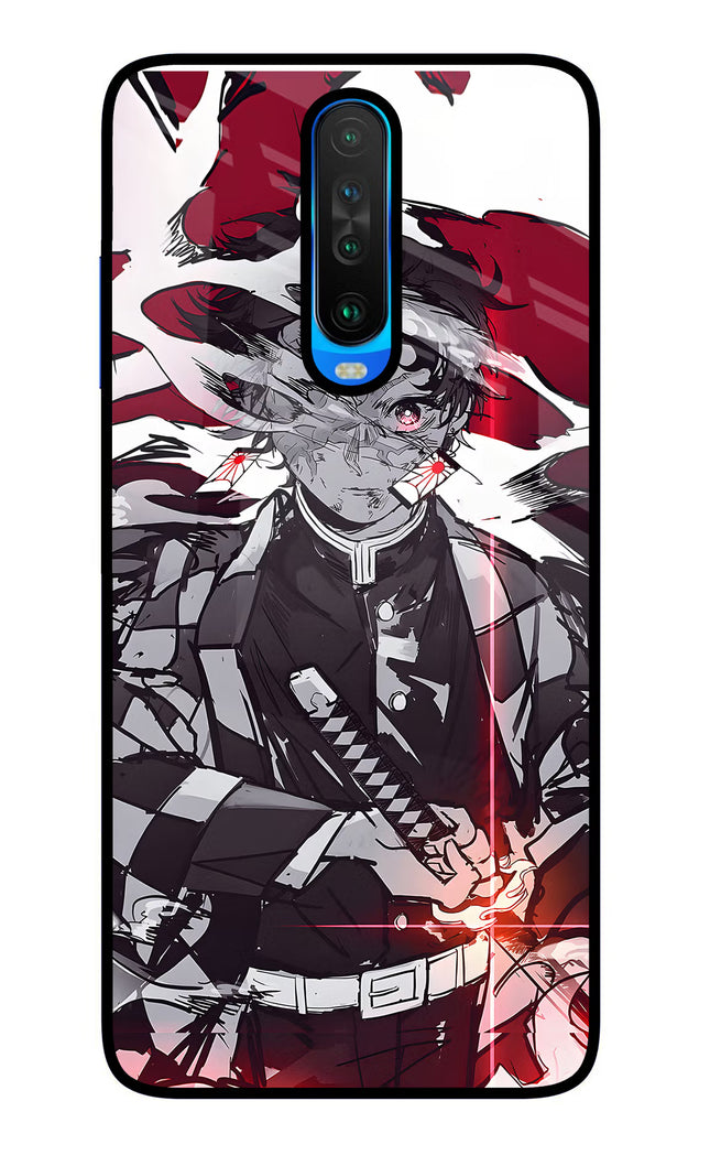 Demon Slayer Poco X2 Glass Case Back Cover by Casekaro