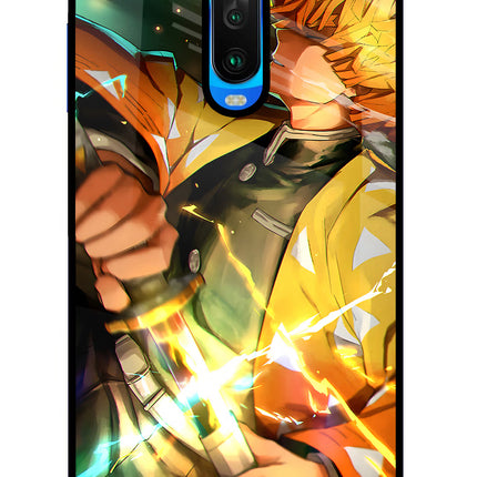 Demon Slayer Poco X2 Glass Case Back Cover by Casekaro