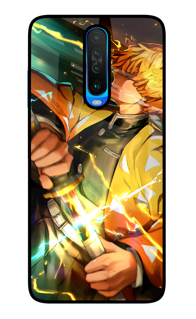 Demon Slayer Poco X2 Glass Case Back Cover by Casekaro