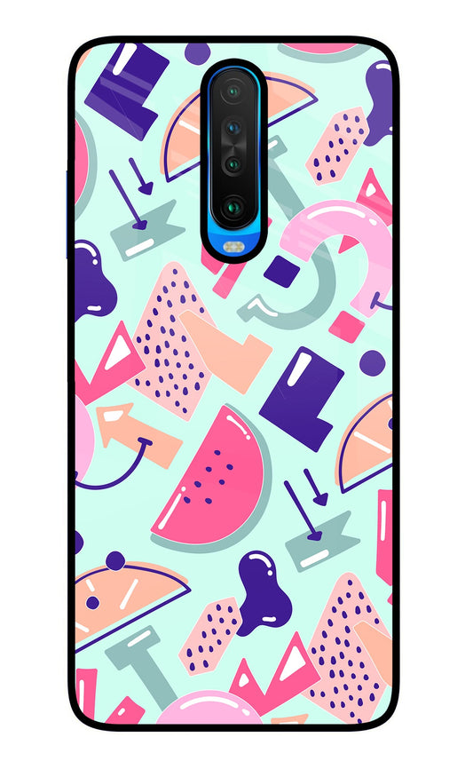 Doodle Pattern Poco X2 Glass Case