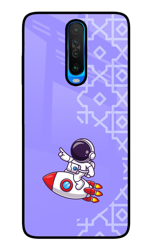 Cute Astronaut Poco X2 Glass Case