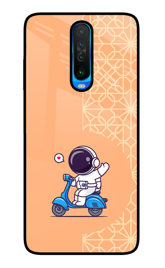 Cute Astronaut Riding Poco X2 Glass Case