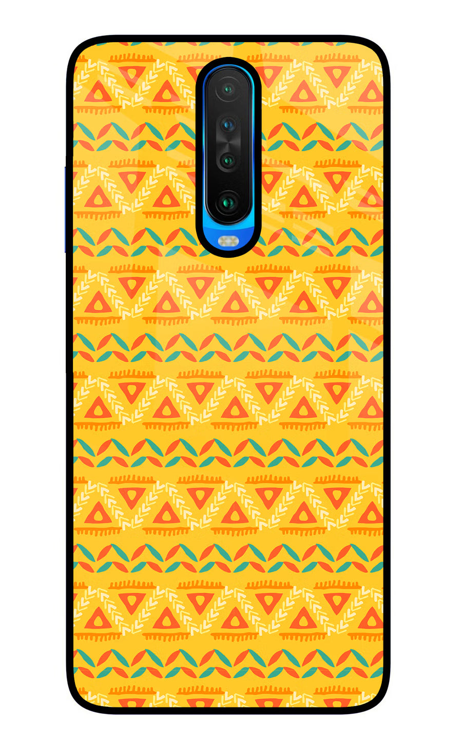 Tribal Pattern Poco X2 Back Cover, Glass case