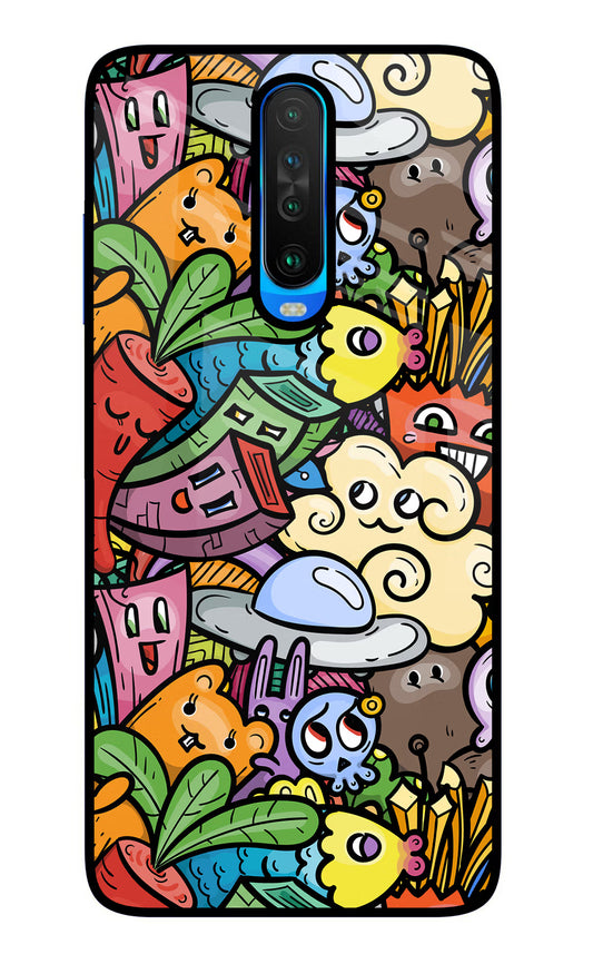 Veggie Doodle Poco X2 Glass Case