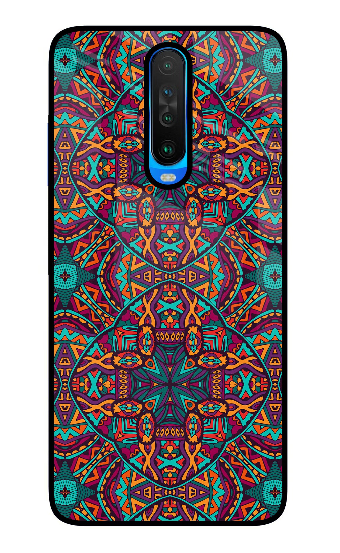 Colour Mandala Poco X2 Glass Case Back Cover by Casekaro