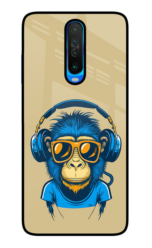 Monkey Headphone Poco X2 Glass Case