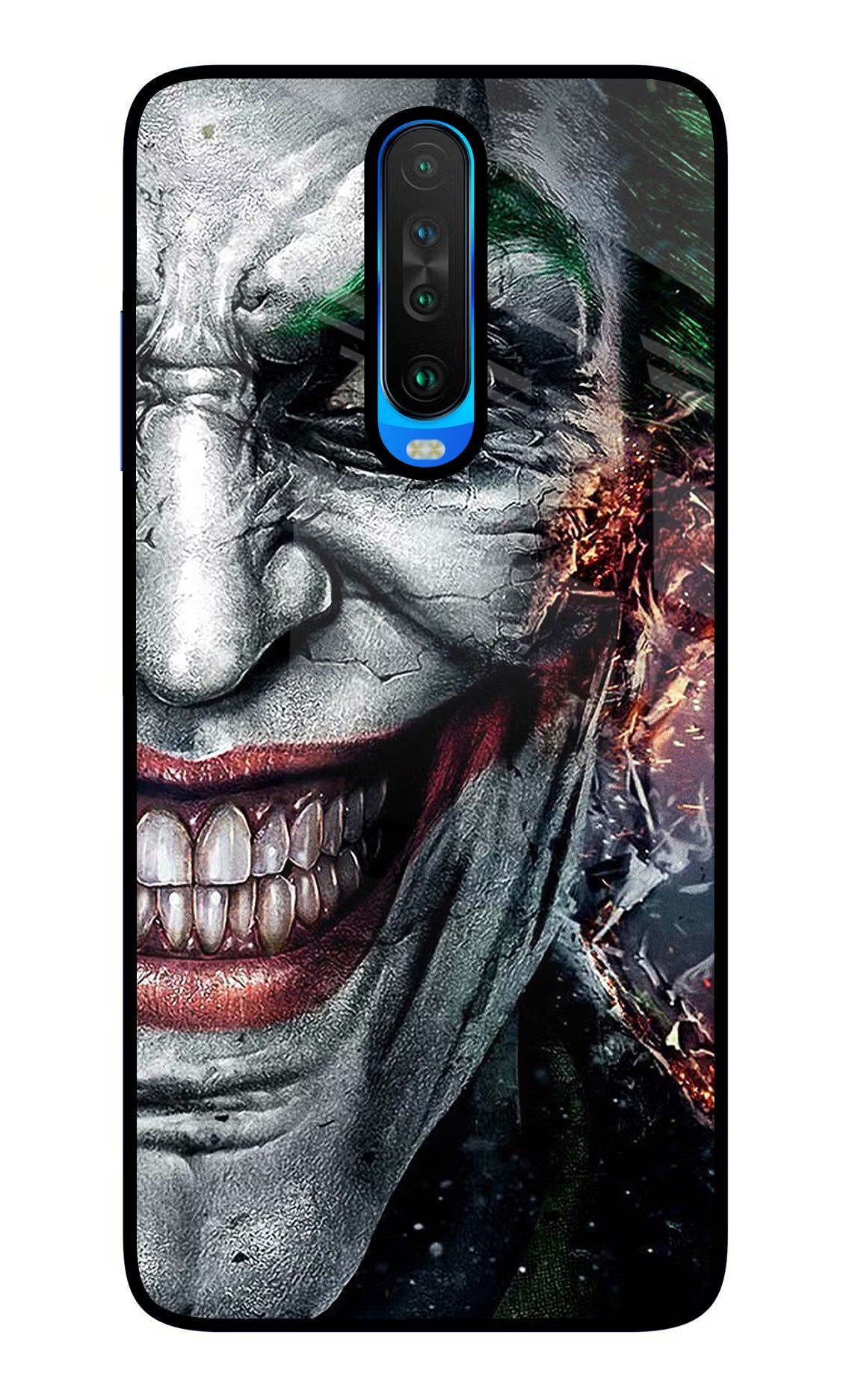 Joker Cam Poco X2 Glass Case Back Cover by Casekaro